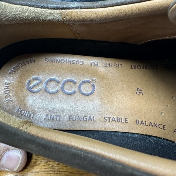 Ecco Remote Sneaker Oxford Size 11-11.5 EU 45 Black Leather Lace Up Shoes - Picture 8 of 11